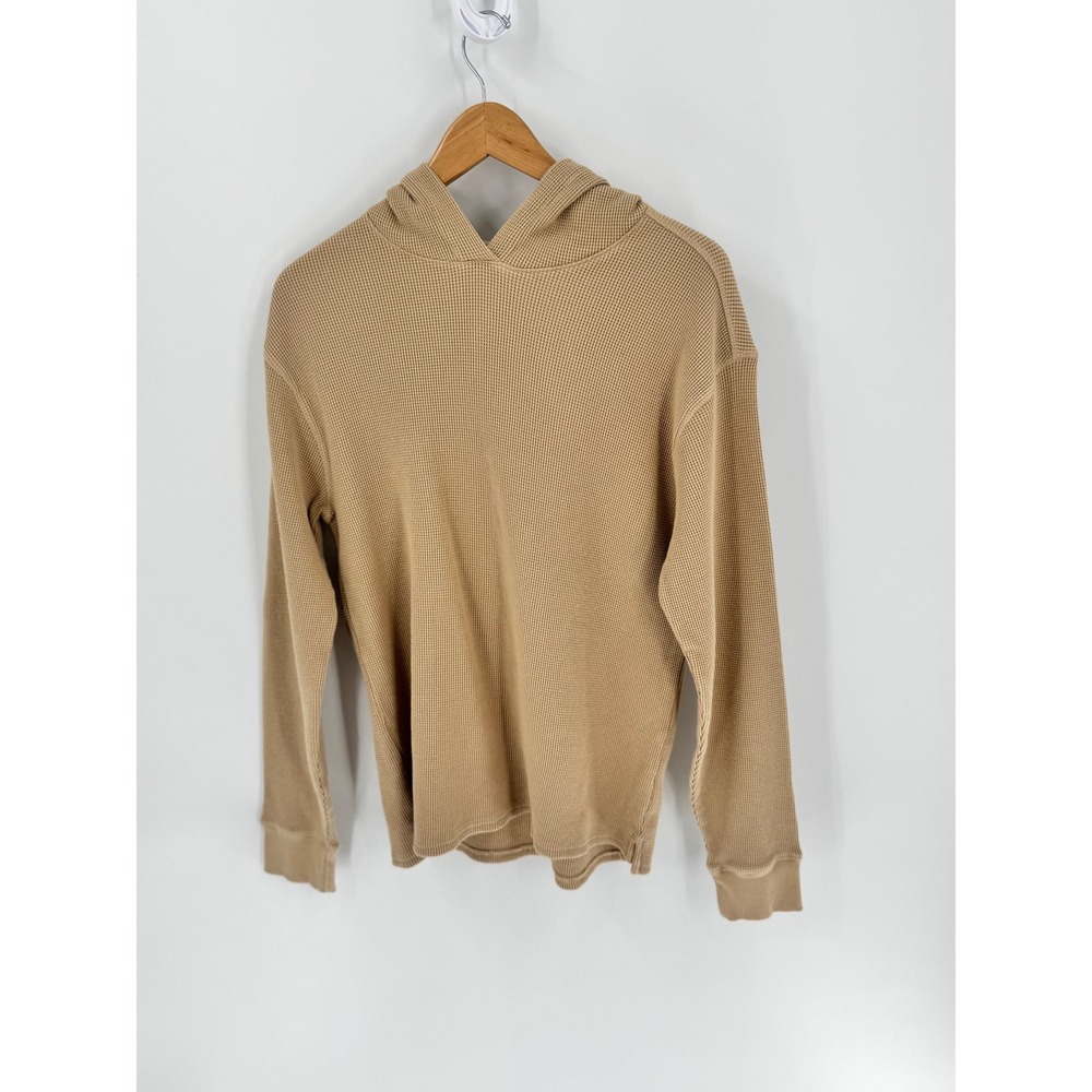 Pact Hoodie Mens Small Tan Waffle Knit Hoodie Organic Cotton - Picture 10 of 10